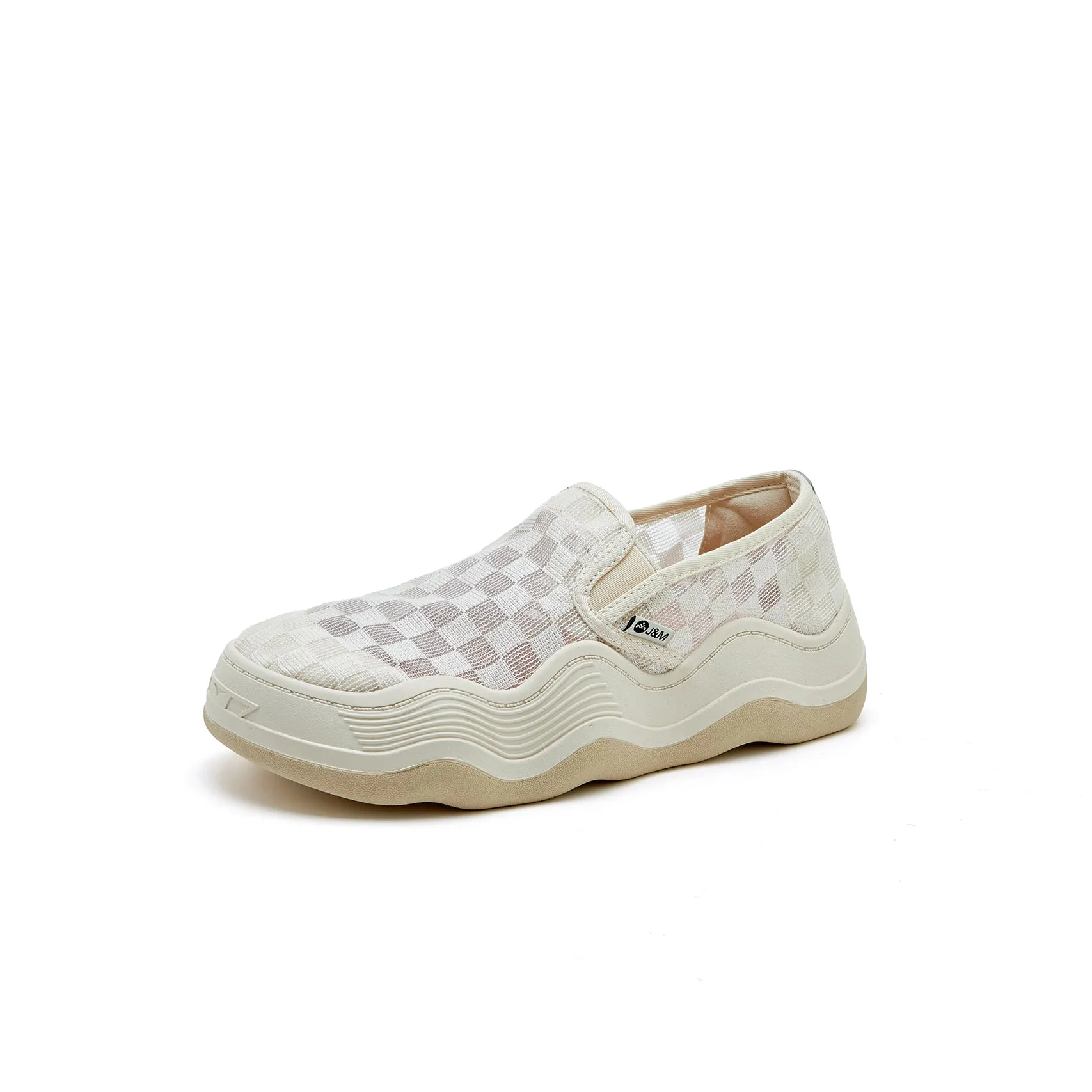 Women’s Slip-On Mesh Platform Loafers in Apricot-87312W