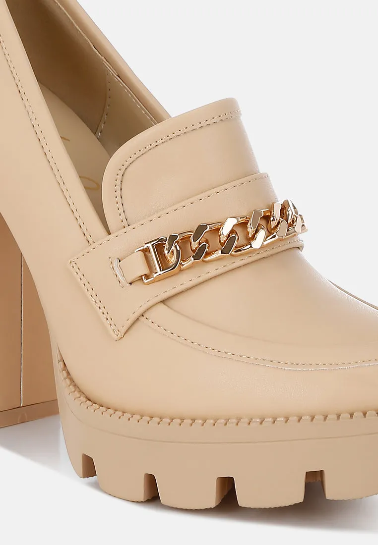 Y2K Chunky High Block Heeled Loafers By Ruw
