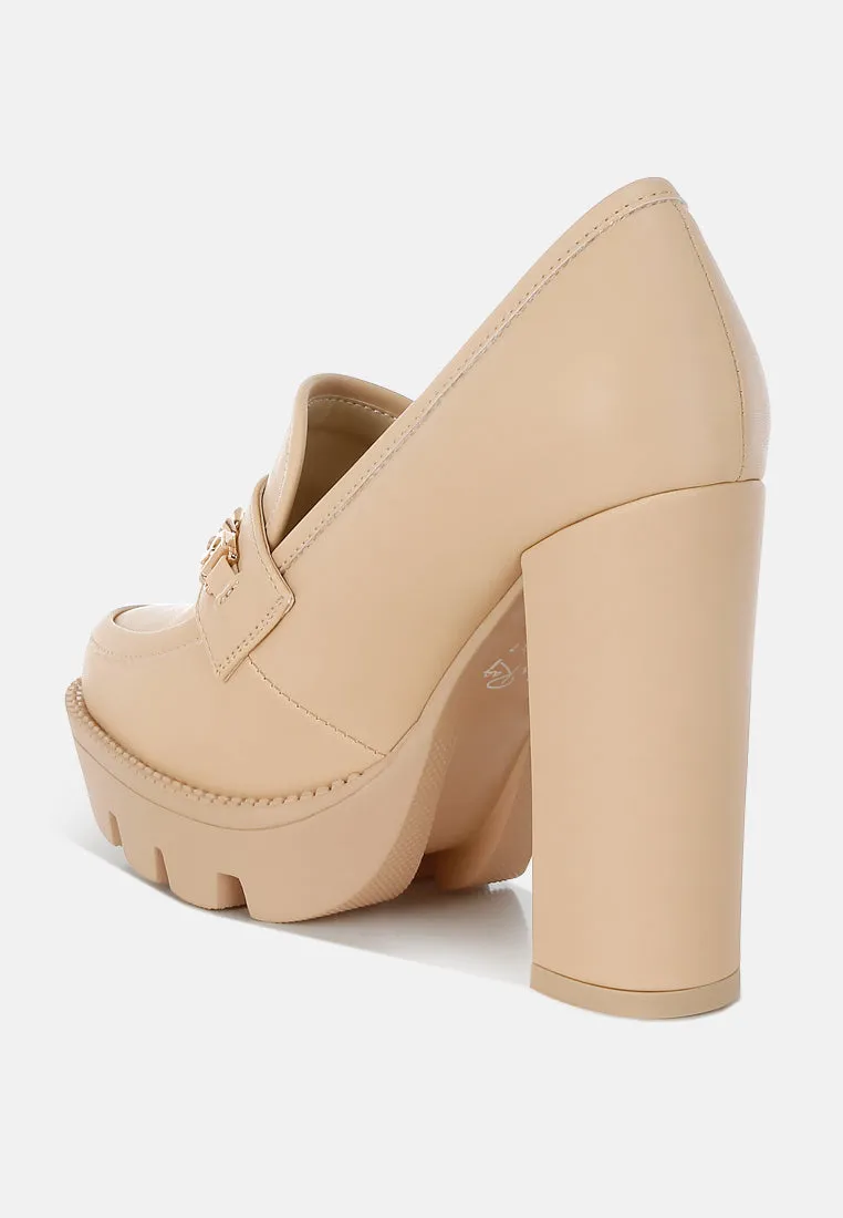 Y2K Chunky High Block Heeled Loafers By Ruw