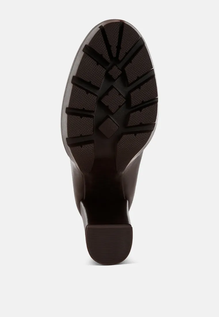 Y2K Chunky High Block Heeled Loafers By Ruw