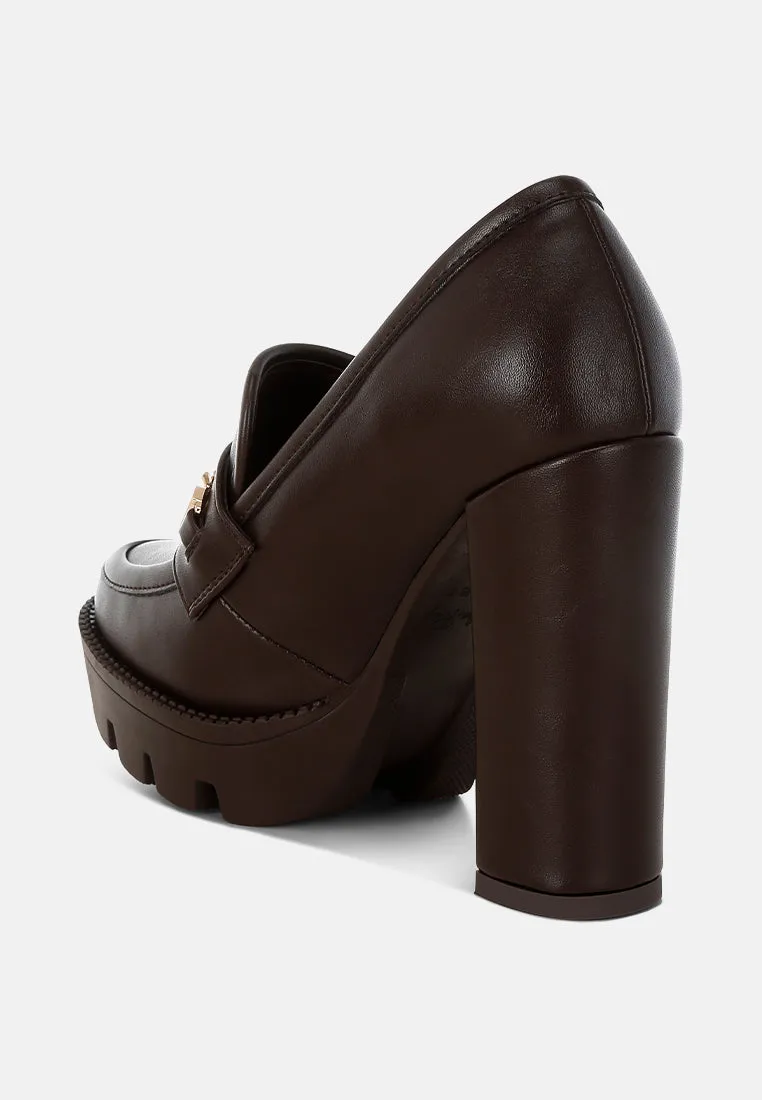 Y2K Chunky High Block Heeled Loafers By Ruw