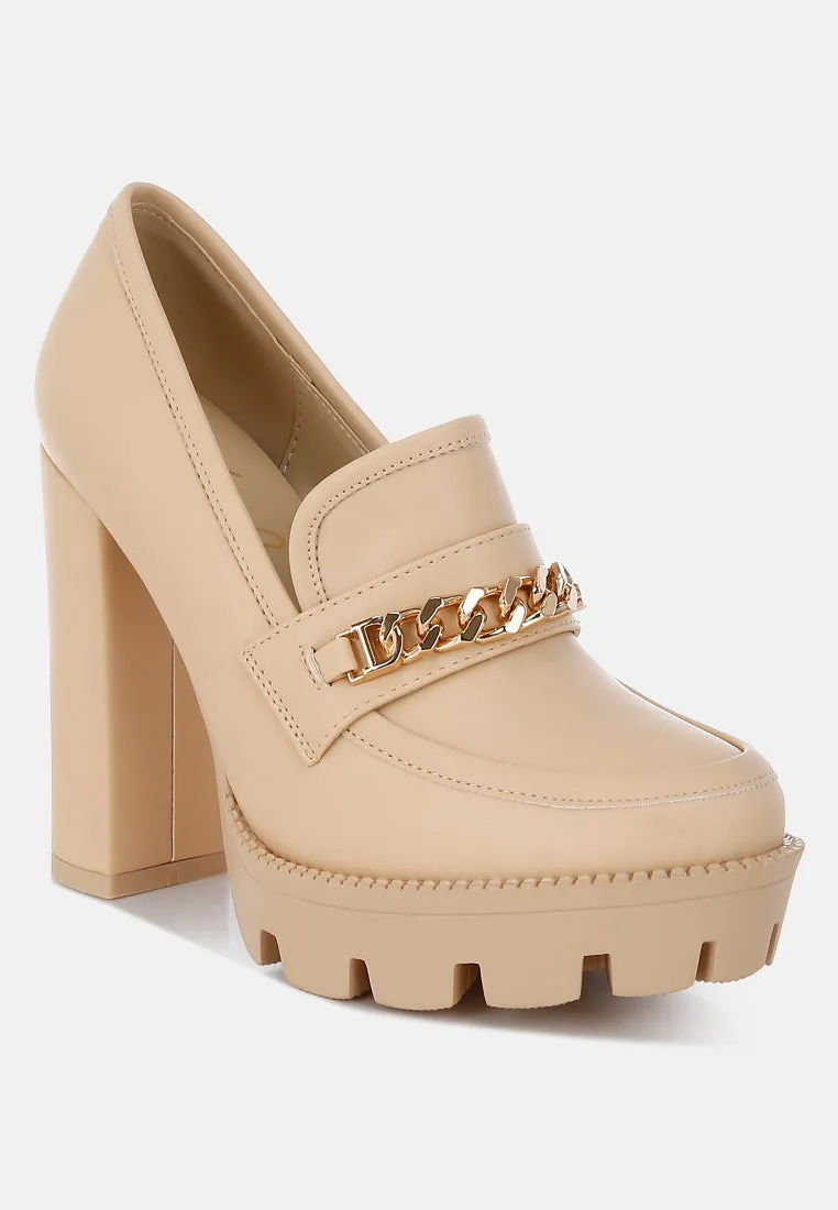 Y2K Chunky High Block Heeled Loafers By Ruw