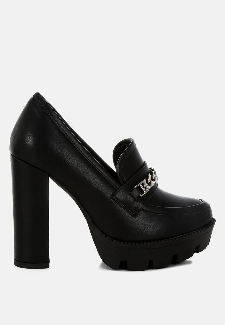 Y2K Chunky High Block Heeled Loafers By Ruw