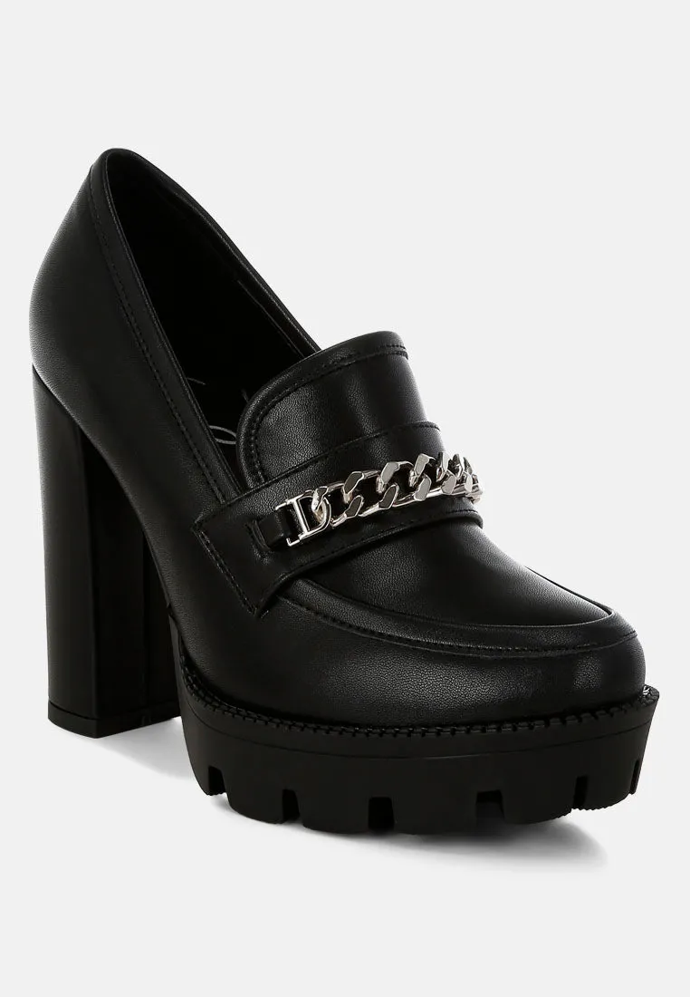 Y2K Chunky High Block Heeled Loafers By Ruw