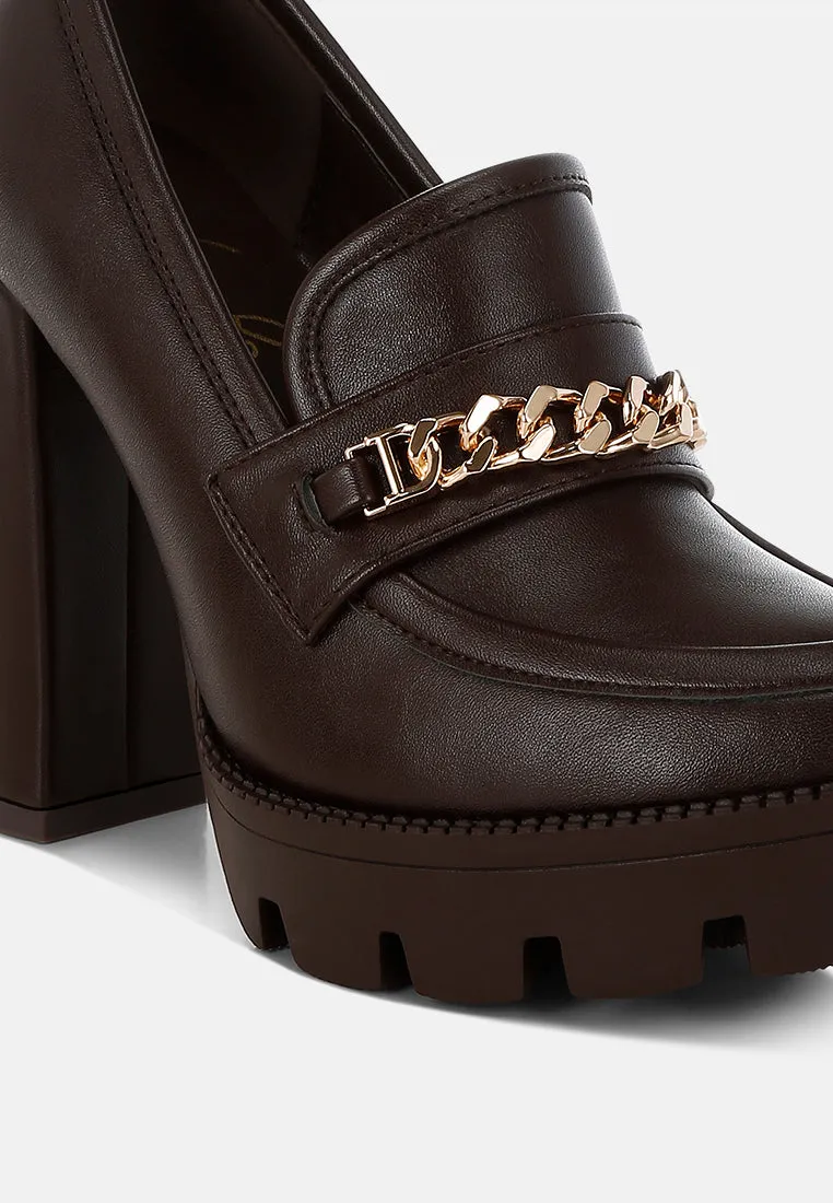 Y2K Chunky High Block Heeled Loafers By Ruw