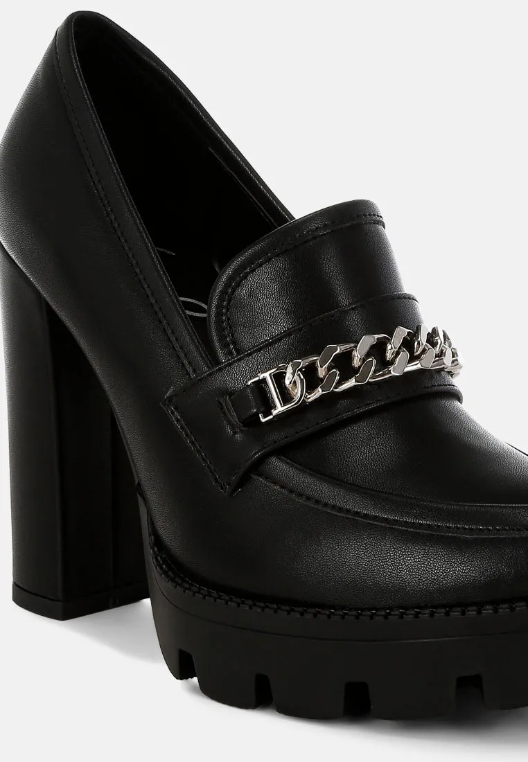 Y2K Chunky High Block Heeled Loafers By Ruw
