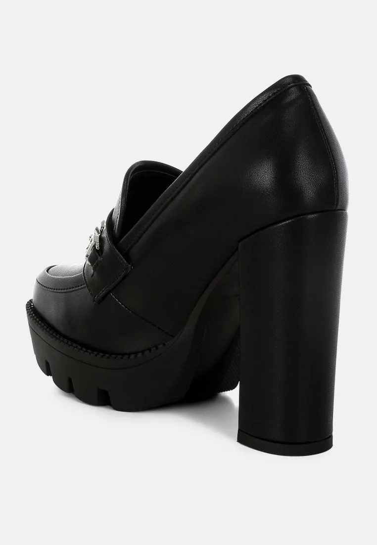 Y2K Chunky High Block Heeled Loafers By Ruw