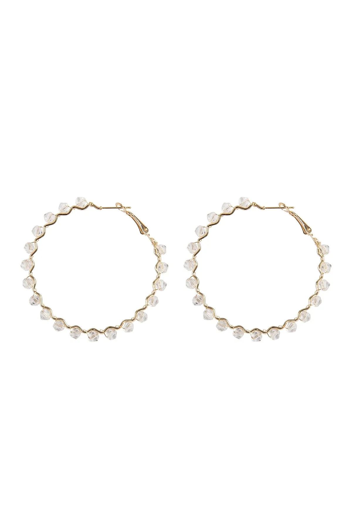 ZIGZAG GLASS BEADS HOOP EARRINGS ASSORTED SET